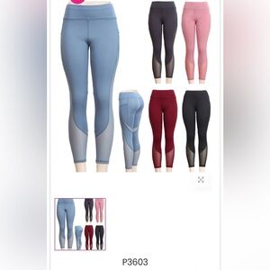 3pcs Mesh-Inset Leggings